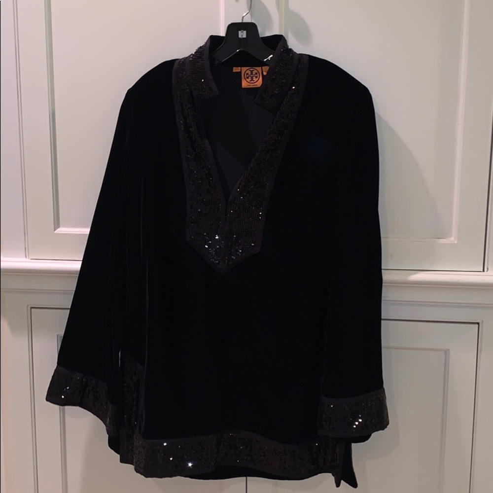 Tory Burch Black Velvet Tunic